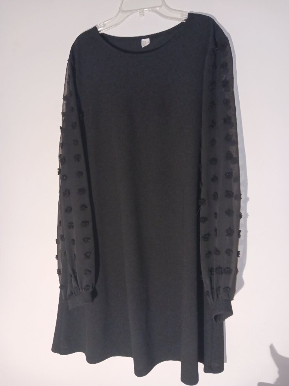Beautiful Flowy Black Dressy Dress with Sheer sleeves XL